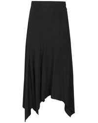 Yohji Yamamoto - Schwarzer Asymmetrischer Ausgestellter Langer Rock - Lyst