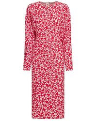 Marni - Blumenmuster Midi Kleid - Lyst
