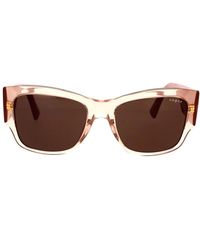 Vogue - Gafas de sol cuadradas en melocotón transparente con lentes marrón oscuro - Lyst