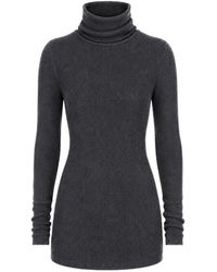 Rick Owens - Truien & Vesten ,Grijs ,Wol Wol Trui Met Coltrui - Lyst