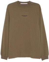 Alexander Wang - Tops ,Bruin ,Katoen Logo Print Long Sleeve Tee - Lyst