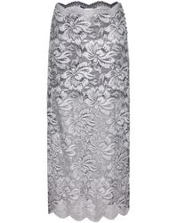Rabanne - Rokken ,Grijs ,Elegante Kanten Maxi Rok - Lyst
