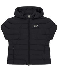 EA7 - Jassen ,Zwart ,Polyester Mouwloze Jas - Lyst