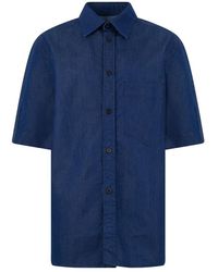 Givenchy - Overhemden ,Blauw ,Katoen Couture Seam Shirt - Lyst