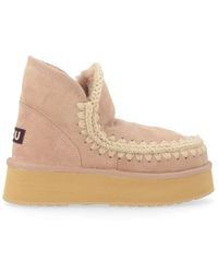 Mou - Handgemachter mini eskimo wildleder plateau-stiefel - Lyst