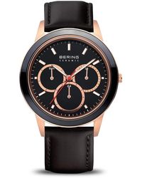 Bering - Accessoires ,Zwart Horloge Keramiek 40 Mm Armband Roestvrij Staal, Keramiek Zilver Glanzend 33840-446 - Lyst