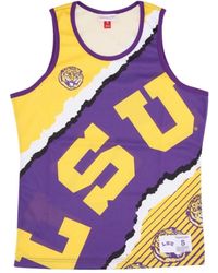 Mitchell & Ness - Fitness ,Geel ,Basketbaltanktop Jumbotron 2.0 Mesh Tank Loutig - Lyst