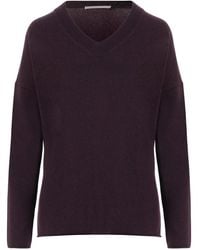 Allude - Truien & Vesten ,Paars ,Kasjmier Cashmere V-Neck Trui - Lyst