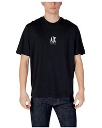 ARMANI EXCHANGE - Baumwoll-t-shirt mit print, kurze ärmel - Lyst
