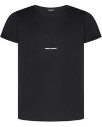 Saint Laurent - Logo Cotton T -shirt - Lyst