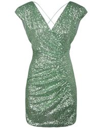 Nenette - Vestido verde con lentejuelas drapeado - Lyst