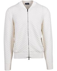 Drumohr - Jassen ,Wit ,Katoen Cardigan Met Rits - Lyst