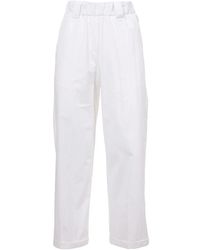 Le Tricot Perugia - Pantalones de algodón con cintura elástica y bolsillos - Lyst