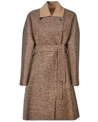 Max Mara - Jassen ,Bruin ,Tweed Reversible Cocoon Jas Bruin Tweed Effect - Lyst
