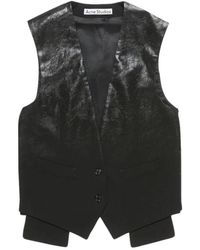 Acne Studios - Jassen ,Zwart ,Leer Degradé Vest - Lyst