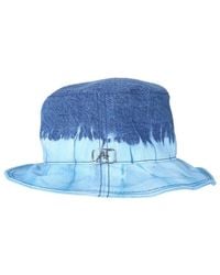 Alberta Ferretti - Denim Bucket Hat Met Tie-Dye Effect - Lyst
