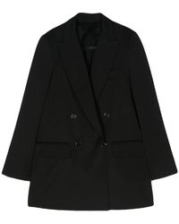Max Mara - Zwart Wol Mohair Blazer Dubbel-Borst - Lyst