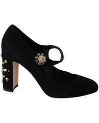Dolce & Gabbana - Crystal Heels Mary Jane Shoes - Lyst