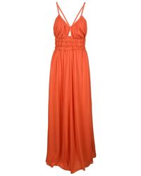 Dondup - Chiffon Kleid Mit Gekreuztem Rückendesign - Lyst