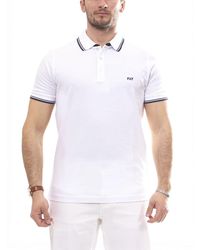 Fay - Tops ,Wit ,Katoen Slim Fit Stretch Cotton Polo Shirt - Lyst