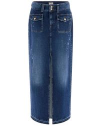 Guess - Midi Tubino Stretch Rok - Lyst