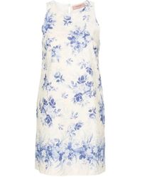 Twin Set - Vestido floral de lino y algodón - Lyst