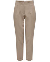 ONLY - Broeken ,Polyester Hoge Taille Life Broek Grijs - Lyst
