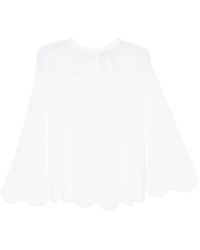 forte_forte - Geborstelde Mohair Pointelle Steek Trui - Lyst