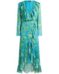 Etro - Peau D'Ange Silk Long Wrap Dress - Lyst