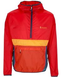 COTOPAXI - Jassen ,Rood ,Polyester Half-Zip Windbreaker Met Capuchon - Lyst