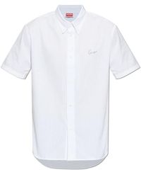 KENZO - Overhemden ,Wit ,Katoen Signature Casual Shirt - Lyst