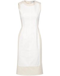 Sportmax - Kleedjes ,Wit ,Denim Sheath Midi Jurk - Lyst