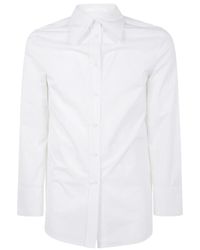 Jil Sander - Overhemden ,Wit ,Katoen Cotton Poplin Shirt - Lyst
