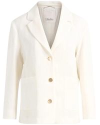 Max Mara - Linen Canvas Boxy Jacket - Lyst