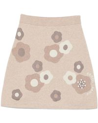 KENZO - Bloemen Gebreide Rok Rechte Zoom - Lyst
