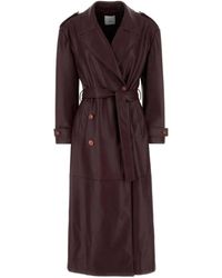 LE SULLY STUDIO - Jassen ,Rood ,Leer Trench Ecopelle - Lyst