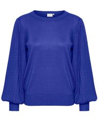 Kaffe - Truien & Vesten ,Blauw ,Vrouwelijke Gebreide Trui Clematis Blauw - Lyst
