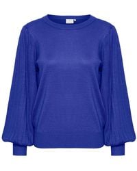 Kaffe - Truien & Vesten ,Blauw ,Vrouwelijke Gebreide Trui Clematis Blauw - Lyst
