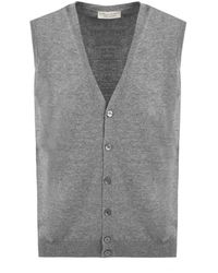 FILIPPO DE LAURENTIIS - Truien & Vesten ,Grijs ,Wol Geknoopte Gilet - Lyst