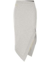 The Attico - Grauer slip-on asymmetrischer saum rock - Lyst