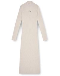DIESEL - Mock Neck Midi Jurk - Lyst