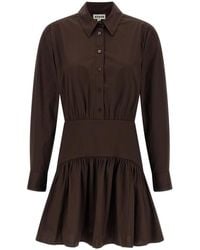 STAUD - Kleedjes ,Bruin ,Katoen Rocco Mini Jurk - Lyst