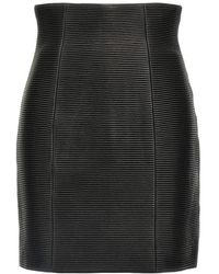 Balmain - Leather Skirts - Lyst