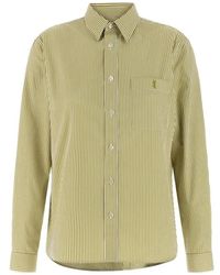 Saint Laurent - Overhemden ,Groen ,Katoen Chemise Col Classique 3302 - Lyst