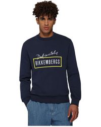 Bikkembergs - Navy regular pull sweater - Lyst
