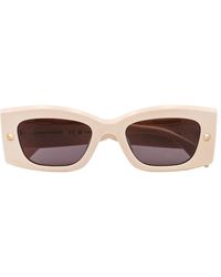 Alexander McQueen - Mutige rechteckige sonnenbrille für modebewusste frauen - Lyst