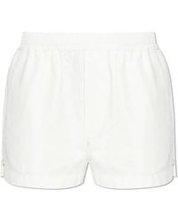 DSquared² - Korte Broeken ,Wit ,Linnen Linnen Shorts Met Geborduurd Logo - Lyst