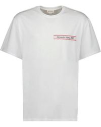 Alexander McQueen - Logo besticktes rundhals t-shirt - Lyst