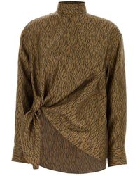 Ferragamo - Zijde Blouse Met Print - Lyst