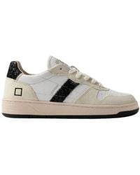 Date - Weiße sneakers mit schwarzem glitzerdetail - Lyst